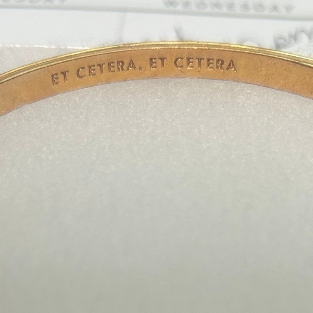 Kate Spade New York Enamel Dot Bangle Bracelet Gold Tone White#321 - Picture 4 of 5